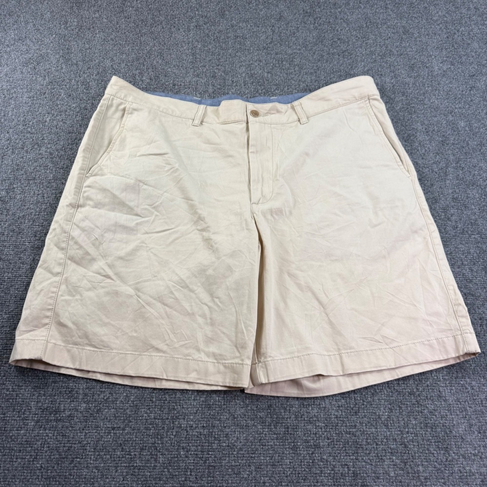 LL Bean Chino Shorts 40W 9" Inseam Khaki Standard Fit Cotton Stretch Men's
